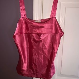 pink silk tank